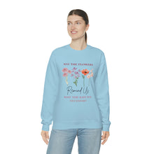 Load image into Gallery viewer, Perseverance Blooms: Floral Crewneck Sweatshirt with Inspiring Message
