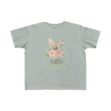 Load image into Gallery viewer, Little Bunny Grey Ears with Blush Flowers - Easter T-Shirt for Little Kids - Easter Egg Hunt T-Shirt
