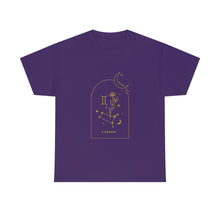 Load image into Gallery viewer, Gemini Zodiac Constellation and Flowers - Astrology and Horoscope T-Shirt
