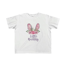 Load image into Gallery viewer, Little Bunny Grey Ears with Purple and Pink Flowers - Easter T-Shirt for Little Kids - Easter Egg Hunt T-Shirt
