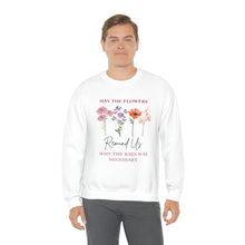 Load image into Gallery viewer, Perseverance Blooms: Floral Crewneck Sweatshirt with Inspiring Message
