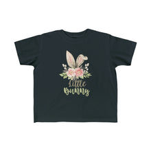 Load image into Gallery viewer, Little Bunny Grey Ears with Blush Flowers - Easter T-Shirt for Little Kids - Easter Egg Hunt T-Shirt
