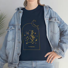 Load image into Gallery viewer, Pisces Zodiac Constellation and Flowers - Astrology and Horoscope T-Shirt
