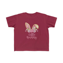 Load image into Gallery viewer, Little Bunny Brown Ears with Pink Flowers - Easter T-Shirt for Little Kids - Easter Egg Hunt T-Shirt
