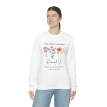 Load image into Gallery viewer, Perseverance Blooms: Floral Crewneck Sweatshirt with Inspiring Message
