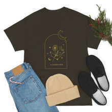 Load image into Gallery viewer, Capricorn Zodiac Constellation and Flowers - Astrology and Horoscope T-Shirt
