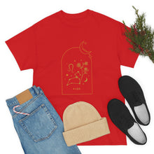 Load image into Gallery viewer, Leo Zodiac Constellation and Flowers - Astrology and Horoscope T-Shirt
