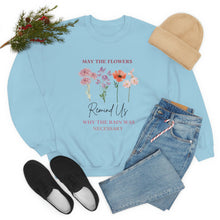 Load image into Gallery viewer, Perseverance Blooms: Floral Crewneck Sweatshirt with Inspiring Message
