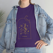 Load image into Gallery viewer, Pisces Zodiac Constellation and Flowers - Astrology and Horoscope T-Shirt
