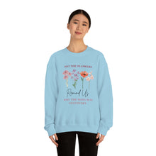 Load image into Gallery viewer, Perseverance Blooms: Floral Crewneck Sweatshirt with Inspiring Message
