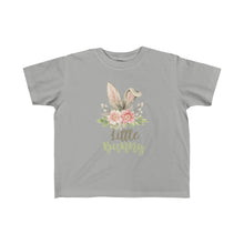 Load image into Gallery viewer, Little Bunny Grey Ears with Blush Flowers - Easter T-Shirt for Little Kids - Easter Egg Hunt T-Shirt
