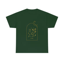 Load image into Gallery viewer, Leo Zodiac Constellation and Flowers - Astrology and Horoscope T-Shirt
