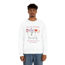 Load image into Gallery viewer, Perseverance Blooms: Floral Crewneck Sweatshirt with Inspiring Message
