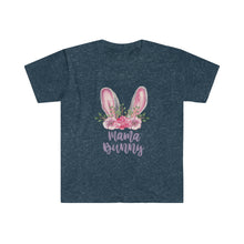 Load image into Gallery viewer, Mama Bunny Grey Ears with Purple and Pink Flowers - Easter T-Shirt - Easter Egg Hunt T-Shirt
